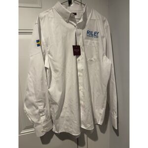 Red House Men's Riley Volvo Cars White Button Down‎ Dress Employee Shirt L NWT